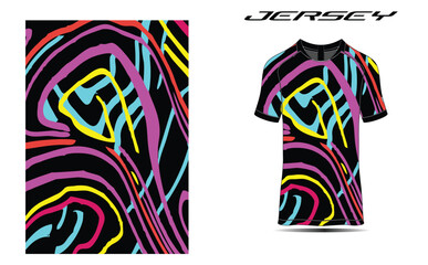 Tshirt sport design racing jersey for the front and back view of the club uniform
