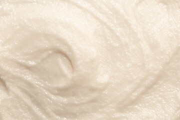 Vanilla cream ice cream. Ice cream texture. Delicious sweet dessert close-up as a background.