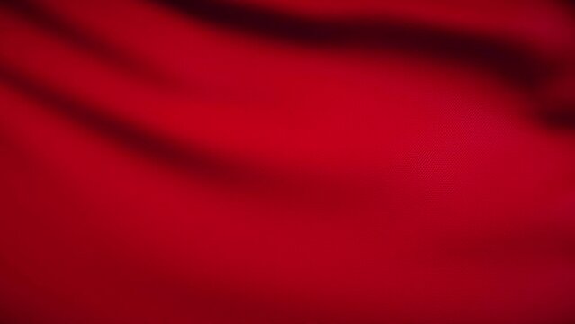 Red Flag Cloth 4K. Realistic Loop Waving with Highly Detailed Fabric.