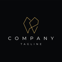 Abstract luxury dental icon logo design vector template