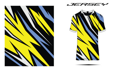 Tshirt sport design racing jersey for club uniform front and back view
