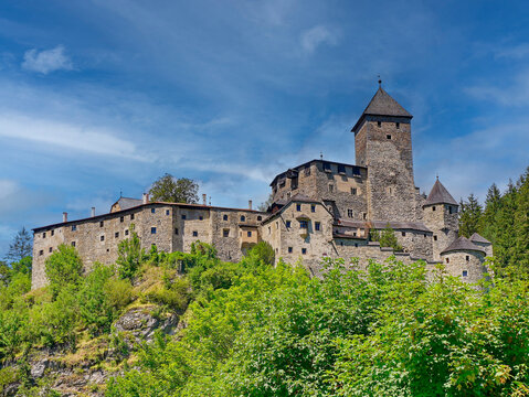 Castle Taufers in Campo Tures. Valle Aurina near Brunico, South Tyrol in Italy.