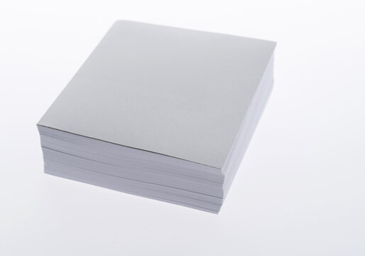 Stack white paper on white background