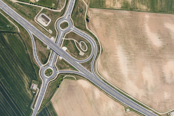 aerial view of the highway
