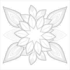 Decorative Doodle flowers in black and white for coloringbook, cover, background, wedding invitation card. Hand drawn sketch for adult anti stress coloring page isolated in white background.-vector