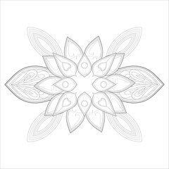 Decorative Doodle flowers in black and white for coloringbook, cover, background, wedding invitation card. Hand drawn sketch for adult anti stress coloring page isolated in white background.-vector