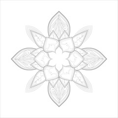 Decorative Doodle flowers in black and white for coloringbook, cover, background, wedding invitation card. Hand drawn sketch for adult anti stress coloring page isolated in white background.-vector