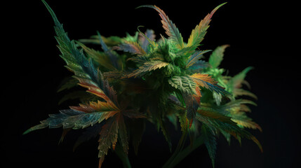 Photo of cannabis plants outdoors (Generative AI)