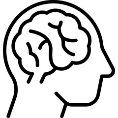 Human brain thin line icon. Symbol of thinking, creativity, idea. Modern vector illustration.