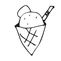 ice cream line icon black