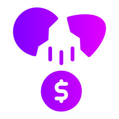 cracked egg gradient icon