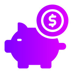 piggy bank gradient icon