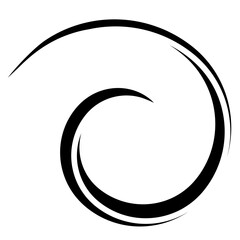 Spiral vortex twister, abstract curve logo light, wave energy magic