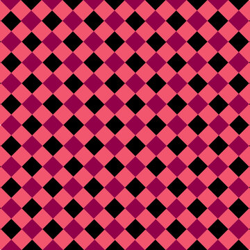 A pink and black checkered pattern with squares.