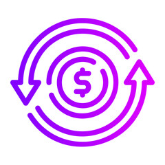 cash flow gradient icon