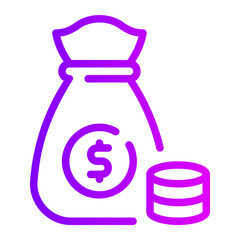 money bag gradient icon