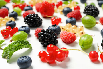Concept of fresh food, berries, close up