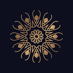 Luxury ornamental gold color mandala.