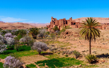 Old fortrified castle in the desert- Morocco