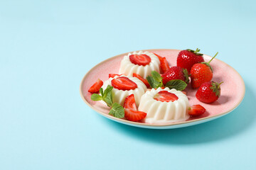 Delicious dessert - Panna Cotta, space for text