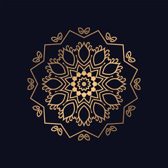 Golden color mandala Luxury ornamental design vector.