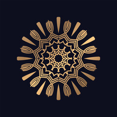 Luxury ornamental gold color mandala design