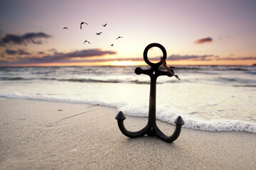Anker am Strand