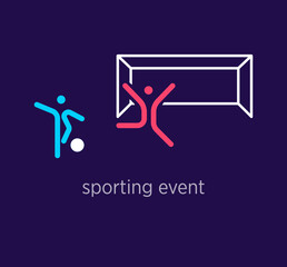 Creative sport competition logo design. Modern design color. Sporting event logo template. vector.