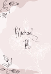 Fototapeta na wymiar Elegant background, template for invitations, cards, wedding decor with place for text. A delicate floral pattern will successfully complement your holiday