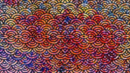 Fototapeta premium Art grunge vintage weathered background abstract antique texture with retro pattern