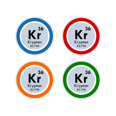 krypton icon set. vector illustration in 4 colors options for web design