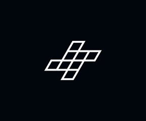 abstract vector logo icon looks modern and simple technology and science