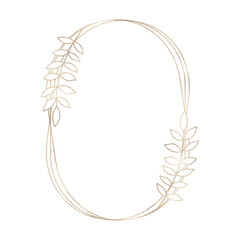 Floral gold frame illustration