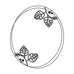 Hand drawn floral frame illustration 