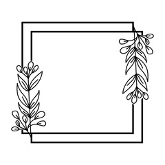 Hand drawn floral frame illustration 