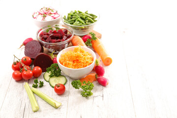 bowl of vegetable salad with ingredient- healthy eating