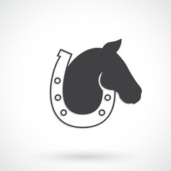 horseshoe with horse head logo