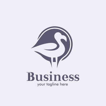 leaf-shaped duck logo, suitable for logos of farms or resort restaurants and others