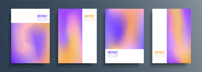 Cover templates with blurred effect. Futuristic blurred backgrounds with soft color gradients for your creative graphic design. Vector illustration.
