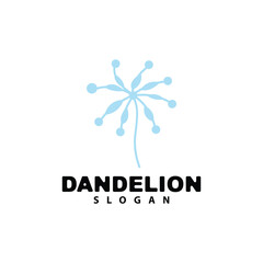 Dandelion Flower Vector, Flower Plant Illustration Icon, Dendelion Logo Simple Design