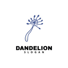 Dandelion Flower Vector, Flower Plant Illustration Icon, Dendelion Logo Simple Design
