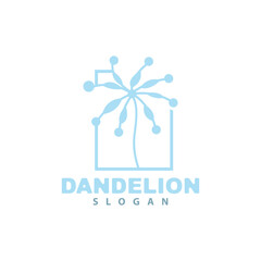 Dandelion Flower Vector, Flower Plant Illustration Icon, Dendelion Logo Simple Design