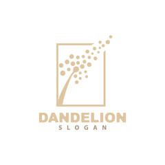 Dandelion Flower Vector, Flower Plant Illustration Icon, Dendelion Logo Simple Design