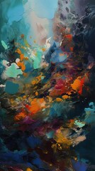Joyful abstract illustration for a lively wall setting, generative ai