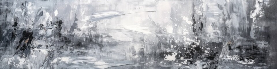 Fototapeta na wymiar Gray And White Colors Gentle Abstract Painting Background Texture Panoramic Banner. Generative AI