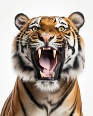Fototapeta premium photorealistic tiger portrait, generative AI