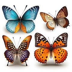 Fototapeta na wymiar beautiful butterfly, white background