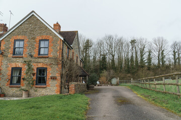 Home Exterior in United Kingdom. Old farmhouse exterior image. Located in England in the Somerset...