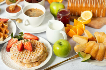 Buffet breakfast full continental and English coffee, muffins