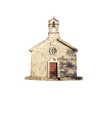 Saint Sava Orthodox chirch front view isolated